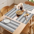 thumbnail image 5 of Grey Stripes Placemats Set of 6 Modern Minimalist Horizontal Ombre Lines Place Mats Indoor Wipeable Table Mats Washable Cloth Dining Table Placemats for Kitchen Holiday Party Home Decor 13x19 Inch, 5 of 9