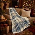 thumbnail image 3 of Autumn Plaid Sofa Scene Pumpkins Bat, Cozy Friendship Quote Scene, Warm Flannel Blanket for Ranch House and Living Room, Art Lovers Thanksgiving Gift, Artistic Home Decor, 3 of 7