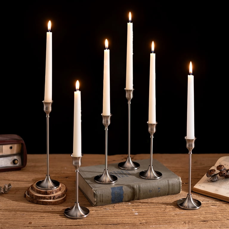 Nuptio Silver Candlestick Holders Set of 6 photo 3