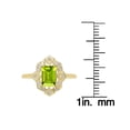 thumbnail image 3 of 10k Yellow Gold Vintage Style Genuine Emerald-Cut Peridot and Diamond Ring, 3 of 5