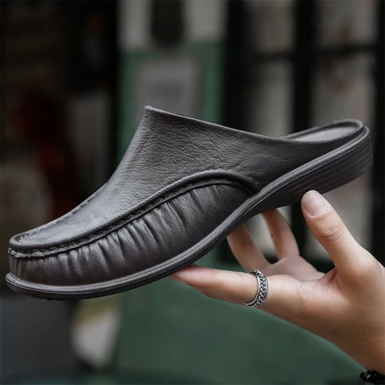 Men Shoes Driving Mules/ Slides Black- size 11. Dumajo Mens Sandals Slippers Mules Slides Slip on  main image 4