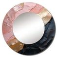 thumbnail image 2 of Designart "Pink And Gold Pottery In Minimalist Style" Abstract Spirals Rund Mirror For Wall Decor - Large Pink Round Printed Mirror -Modern Round Living Room Mirror - 23" x 23", 2 of 6