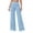 Blue, variant on High Waist Ribbed Wide Leg Pants for Women Casual Loose Fold Over Waist Long Pants for Daily Wear