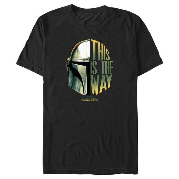 Men's Star Wars: The Mandalorian This is the Way Helmet Logo  Graphic Tee Black 3X Large