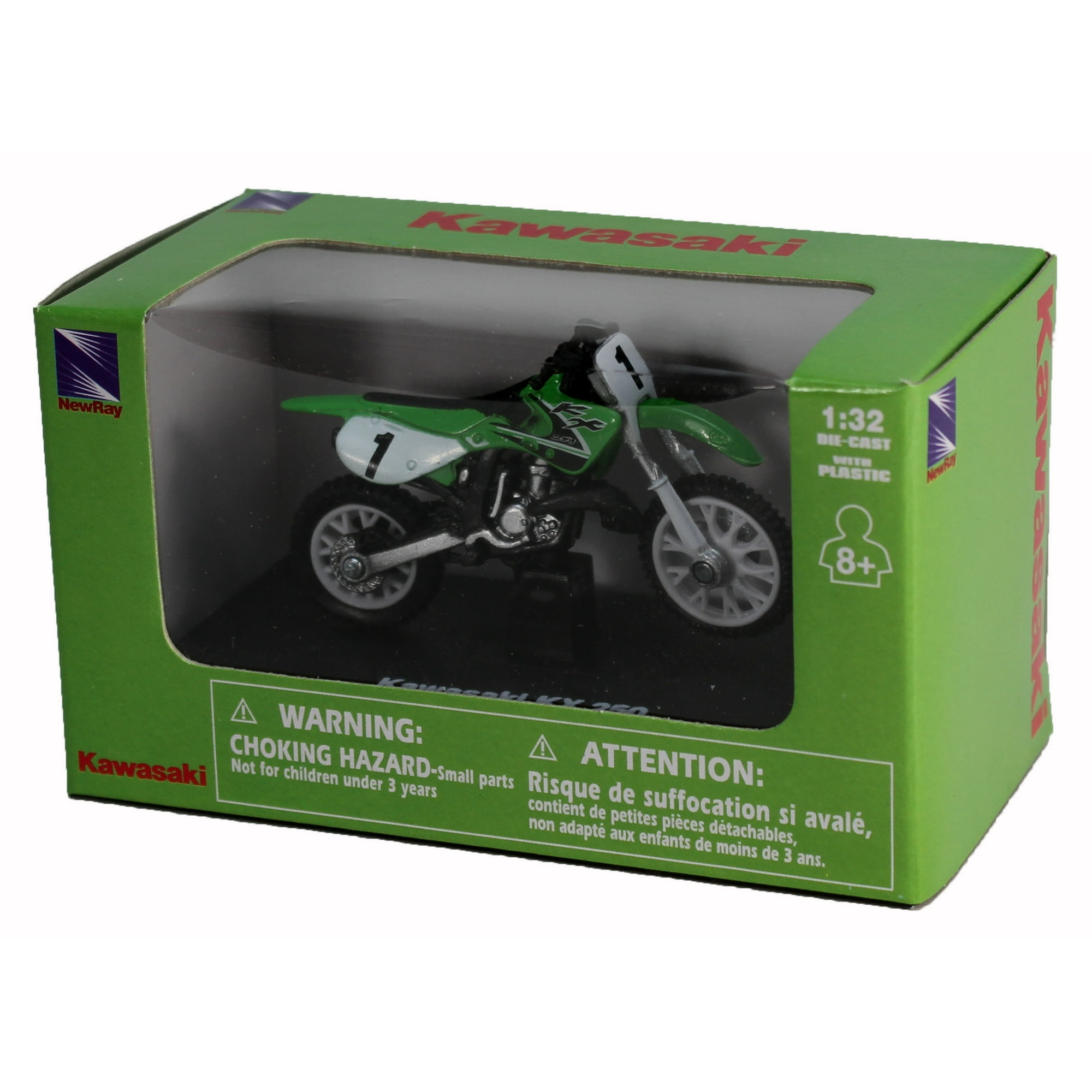 Die Cast Green Kawasaki KK 250 Dirt Bike 1 32 Scale Walmart