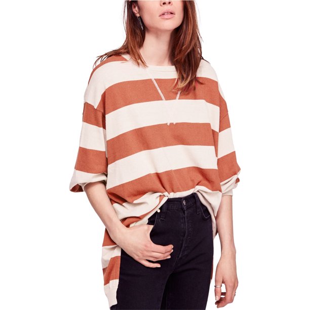 Free People Suéter alto y bajo para mujer, rosa, XS/S