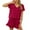 Red, variant on Ketyyh-chn99 Two Piece Sets for Women Ladies Shorts Set Printed V-Neck Tops Solid Short Casual Suit Green,S