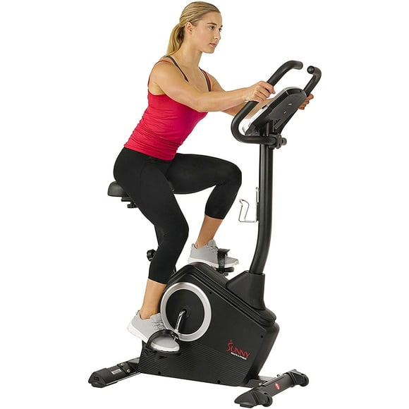 Bicicleta Estática vertical Sunny Health & Fitness SF-B2883 con Resistencia Electromagnética 240lb negro