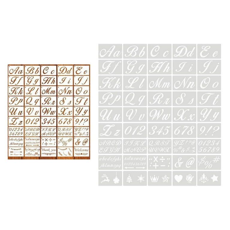 STOBOK 144 Pcs Hand Painting Template Pet Letter Number Templates Letter  Stencils 2 Inch Mailbox Number Letter Templates Kids Painting Journal White