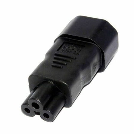 JSER IEC 320 Adapter 3 Poles Socket C14 to Cloverleaf Plug Micky C5 Straight Extension Power Adapter