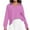 Pink, variant on YUGYXL Women's Side Split Sweatshirt Lounge Solid Color Long Sleeve Clothes V Neck Collared Blouses Gray S