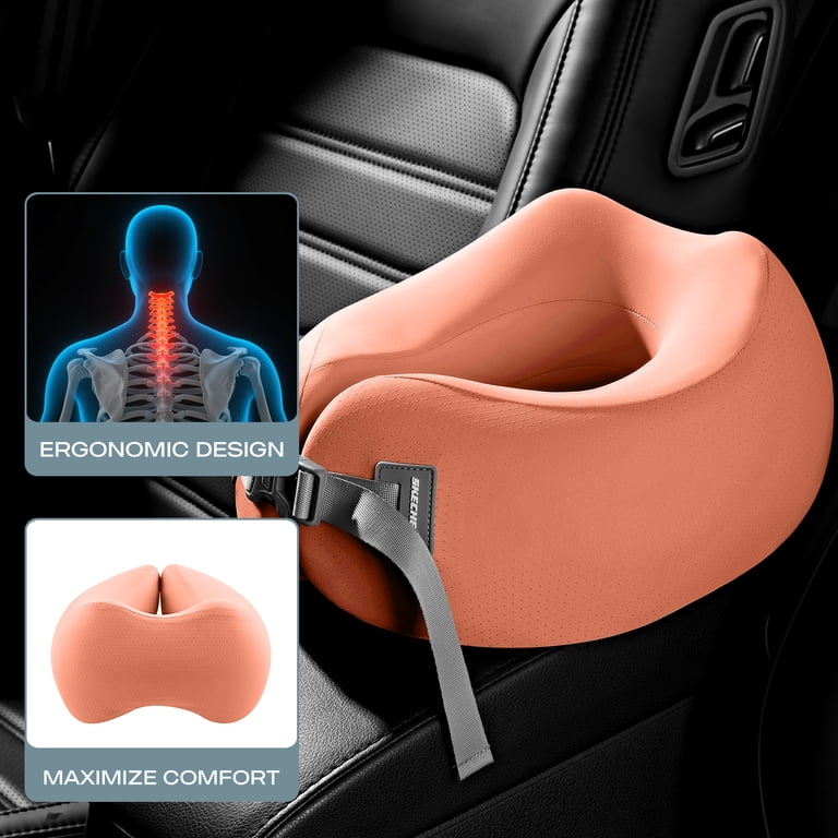 Skechers Memory Foam U-Shaped Travel Neck Pillow, Orange photo 3