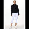 thumbnail image 4 of Sudadera con Capucha para Mujer, de Larga, Corta, con Media Cremallera y Bolsillos con Orificio para el Pulgar. Negro M, 4 of 10