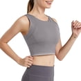 thumbnail image 2 of Lixiuxyad Women's Solid Color Sports Bra Yoga Bra Vest Suspender,Bras for Women Gray M, 2 of 7