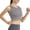 Light Gray, variant on High Neck Sports Bra for Women Longline Full Coverage Sports Bras Medium Impact Padded Workout Crop Tops for Yoga Gym Light Gray L