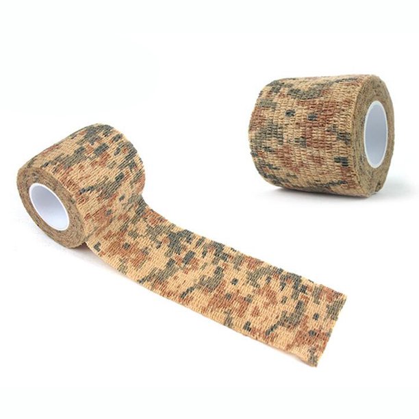 4 Roll Wrap Tapes Vendaje Autoadhesivo Outdoor Hunting (Desierto) Camuflaje JShteea Para Estrenar