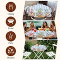 thumbnail image 7 of Easter Bunny Gnomes Round Tablecloth, Fitted Table Cover with Elastic for 36"-44" Round Tables, Spring Easter Eggs Floral Blue Plaid Table Cloth Outdoor Indoor Dinning Party Waterproof Tablecloths, 7 of 7