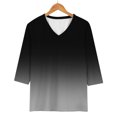 thumbnail image 6 of 3/4 Length Sleeve Womens Tops, Comdrip Womens Tops 3/4 Sleeve Print Plain Travel Cute Tops V Neck Slim Fit Half Sleeve Tshirts Shirts Blouse Ladies Tops and Blouses Black M, 6 of 7