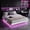 White, variant on YouTrend Queen Bed Frame with RGB LED Lights,Floating Bed with Fluted Design;Heavy Duty Steel, Modern Metal Queen Size Bed,Black