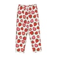 thumbnail image 4 of Xecao Hand Drawn Strawberry Women's Straight Lounge Pajama Pants: The Epitome of Relaxed Sleepwear, 4 of 9