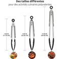 thumbnail image 2 of Juego de 3 pinzas de cocina CHAO acero inoxidable utensilios de cocina mango de silicona negro, 2 of 5