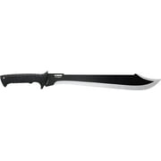 Schrade Decimate Sawback Fixed Knife, 3CR Steel, Rubberized Handle