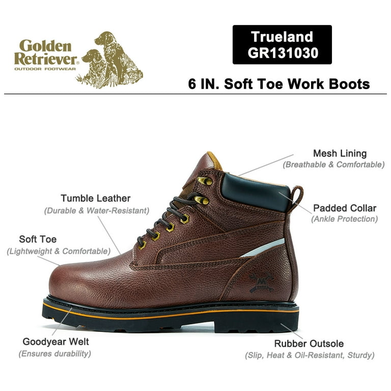 Golden Retriever Men s 6 IN. Work Boots 131030 US 9.5M Soft Toe