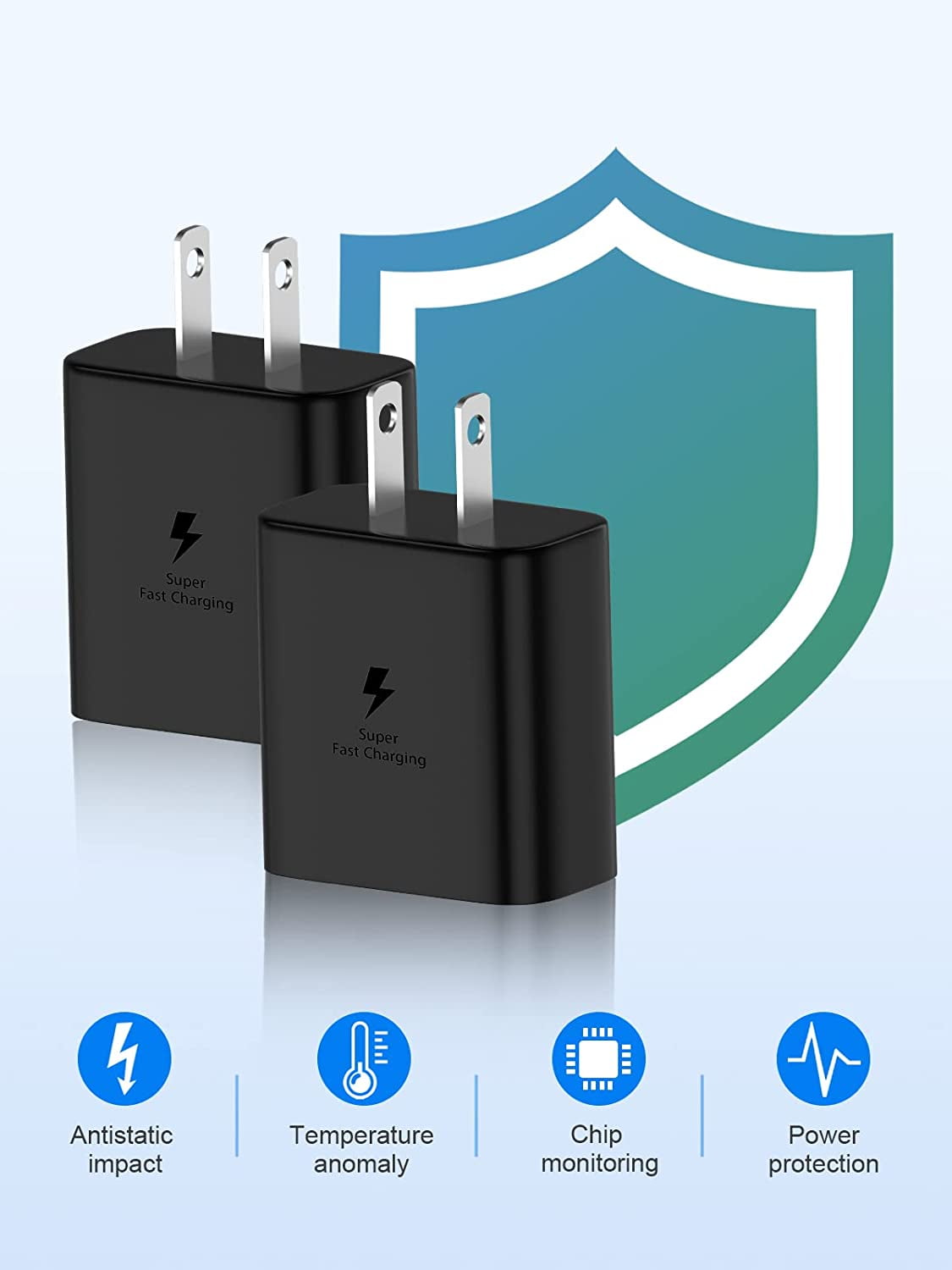 [2 Pack] 45W USB C Super Fast Charger for Samsung Galaxy A71 5G - High-Speed Super Fast Charging 45W Wall Charger Kit with 6FT USB C Cable - Black