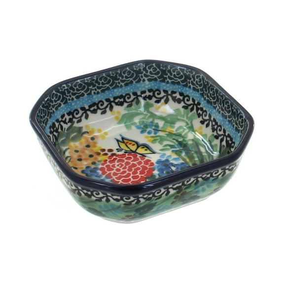 Blue Rose Polish Pottery Teresa Small Square Dish