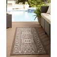 thumbnail image 3 of Rugs.com Outdoor Aztec Collection Rug – 6 Ft Runner Brown Flatweave Rug Perfect For Hallways, Entryways, 3 of 3