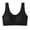 Black, variant on Front Closure Ribbed Bras for Women, No Underwire Senior Wireless Lingerie, Adjustable Strap Brassiere