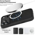 thumbnail image 2 of Shockproof Case Designed for 17 Pro Max 2025 6.9 inch Leather Magnetic Rugged Compatible with MagSafe Slim Phone Cover for 17 Pro Max (Black), 2 of 6
