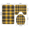 thumbnail image 3 of Yellow Black and Red Checkerboard Checkered Pattern Bathroom Rugs Sets 3 Piece,Toilet Cover Set,Absorbent Non Slip Bathroom Mats Sets with U-Shaped Contour Rug Toilet Rug Set, 3 of 5