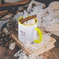 thumbnail image 5 of 3dRose, Mazel Tov - Congratulations or happy birthday colorful rainbow text, 11oz Two-Tone Yellow Mug, 5 of 7