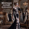thumbnail image 3 of Zydvens Women Gothic Skeleton Maxi Dress Costume - Vintage Bone Floral Print Long Sleeve Evening Gown Elegant Halloween Costume Party Floor Length Ball Dress for Halloween Party, 3 of 6