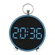 thumbnail image 2 of Reloj despertador digital de mesa con función de 12/24 horas para colgar en la pared con luz ambiental. Azul, 2 of 9