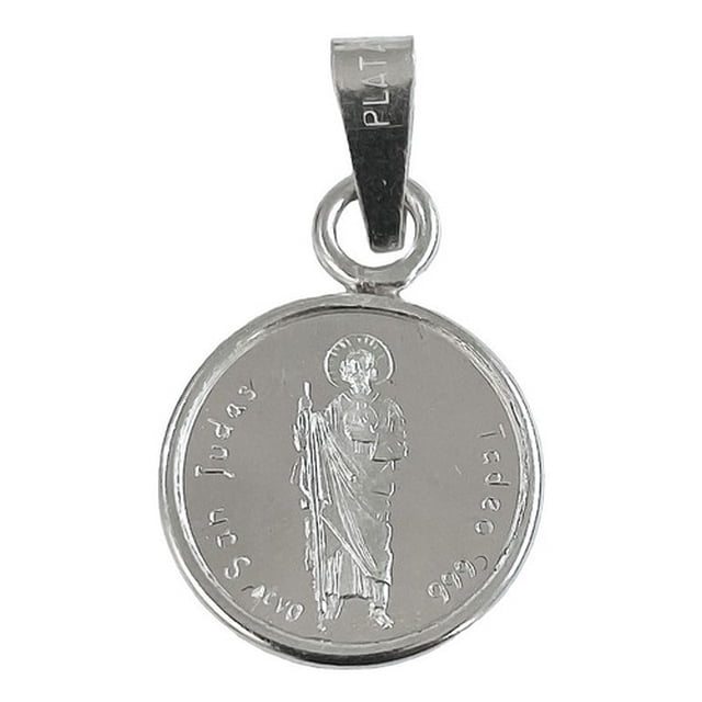 JOYARIS Dije Medalla San Judas Tadeo Chica Plata Pura Ley 999 DM-0000138