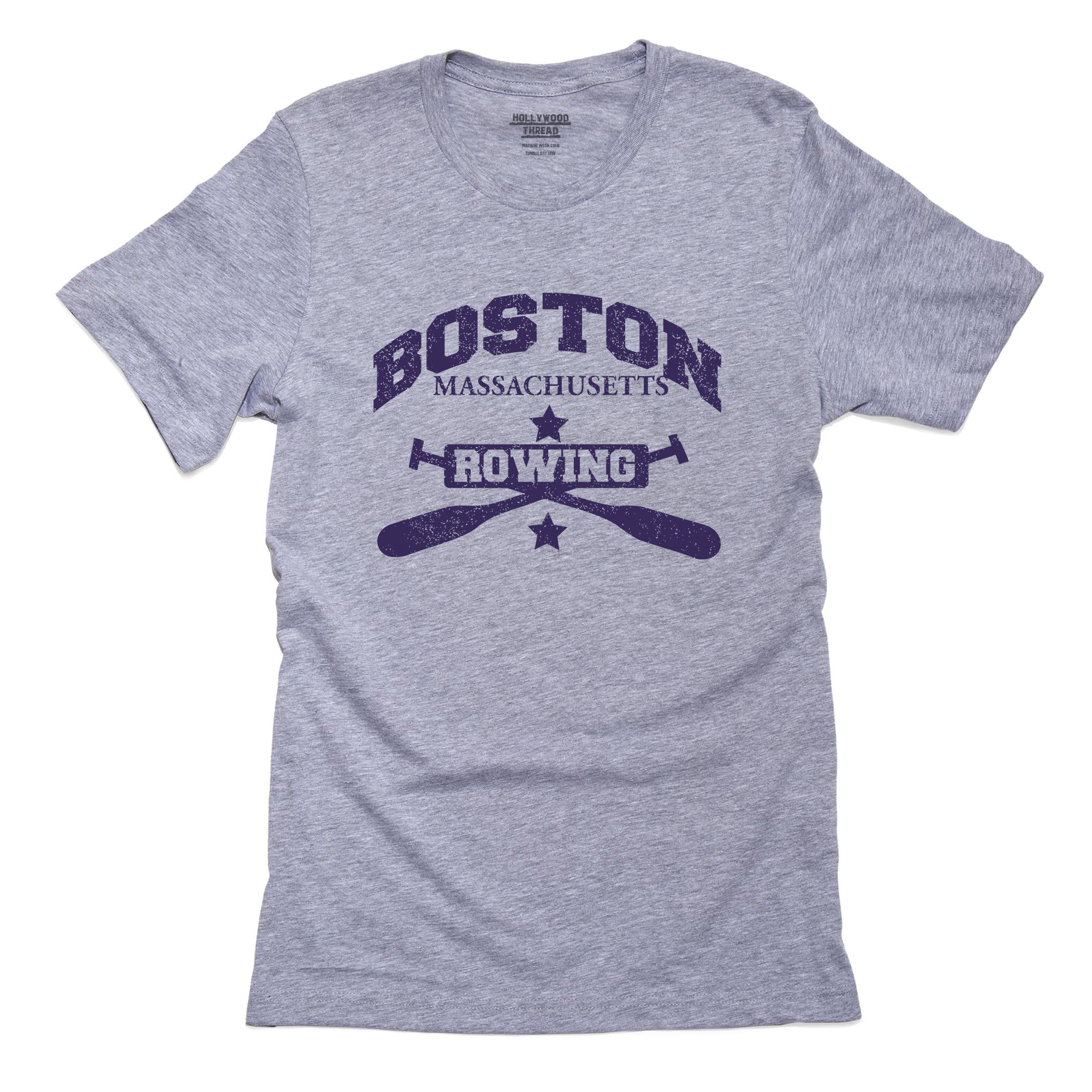 Boston Massachusetts Rowing Oars & Stars Men's Grey TShirt
