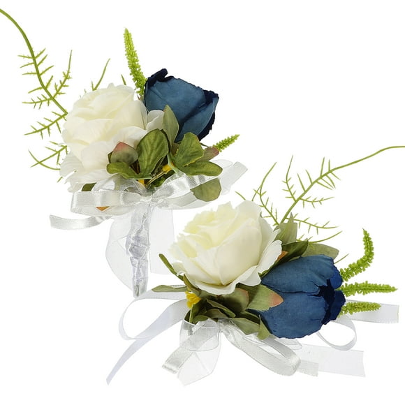 1 Set of Wrist Flower Corsage Boutonniere Set Wedding Prom Corsage Boutonniere Set