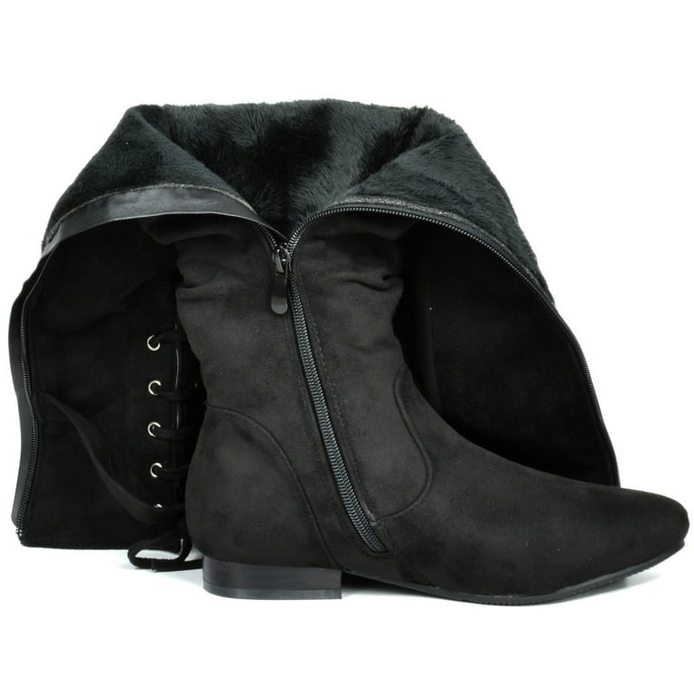 Ladies black slouch boots cheap uk