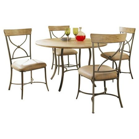 Hillsdale Charleston 5 Piece Round Dining Room Set w/ X-Back Chairs