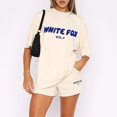thumbnail image 2 of Promotions Chandail en Molleton Renard Blanc T-Shirts Oversize pour Femmes Manches Courtes Col Rond Hauts d'Été Décontractés Tee-Shirts Basiques Vêtements Tendance 2024 T-Shirts Graphiques pour Femmes Jaune S Liquidation, 2 of 6