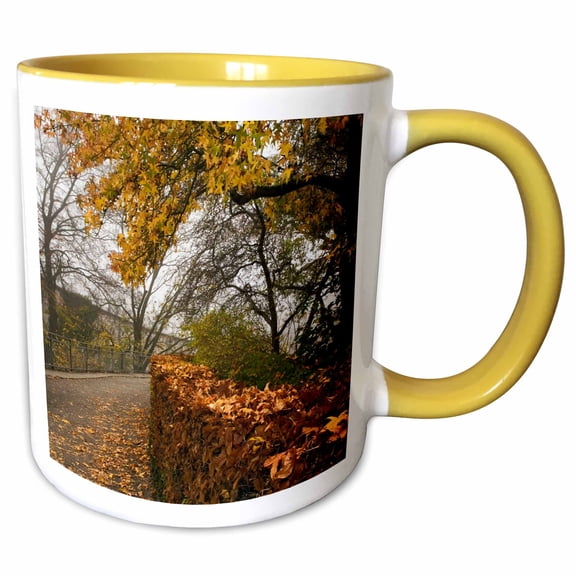 3drose, Autumn Leaves, Munot Castle, Schaffhausen, Switzerland - Eu29 Aje0030 - Adam Jones, 11oz Two-tone Yellow Mug