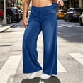 thumbnail image 2 of IFNWSV Denim Pants for Women Plus Size Stretchy Wide Leg Jeans with Pockets High Waisted Loose Casual Trousers Navy 2XL, 2 of 7