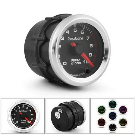 2" 52mm 7 Color Backlight Car Pointer Tacho Tachometer Gauge Meter 0-10 RPM 12V