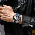 thumbnail image 5 of Curren Man Watches Fashion Casual Quartz Sporty Wristwatches Blue Clock Male Chronograph Leather Watch - Quartz Wristwatches, 5 of 6