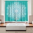 thumbnail image 2 of Ambesonne Aqua Kitchen Curtains, Winter Snowflake, 55"x39", Sky Blue and White, 2 of 3