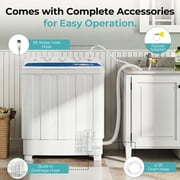 Auertech 28lbs Portable Washing Machine Compact Twin Tub Semi-Automatic Washer with Drain Pump
