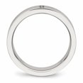 thumbnail image 2 of Stainless Steel Brushed Grooved Three CZ Ring, 2 of 7