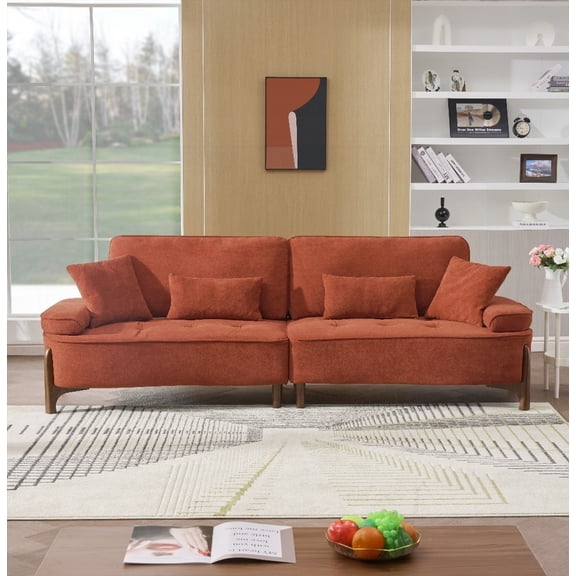 Restonic 103 inch Comfort Sofa with Breathable Fabric & 4 Pillows
